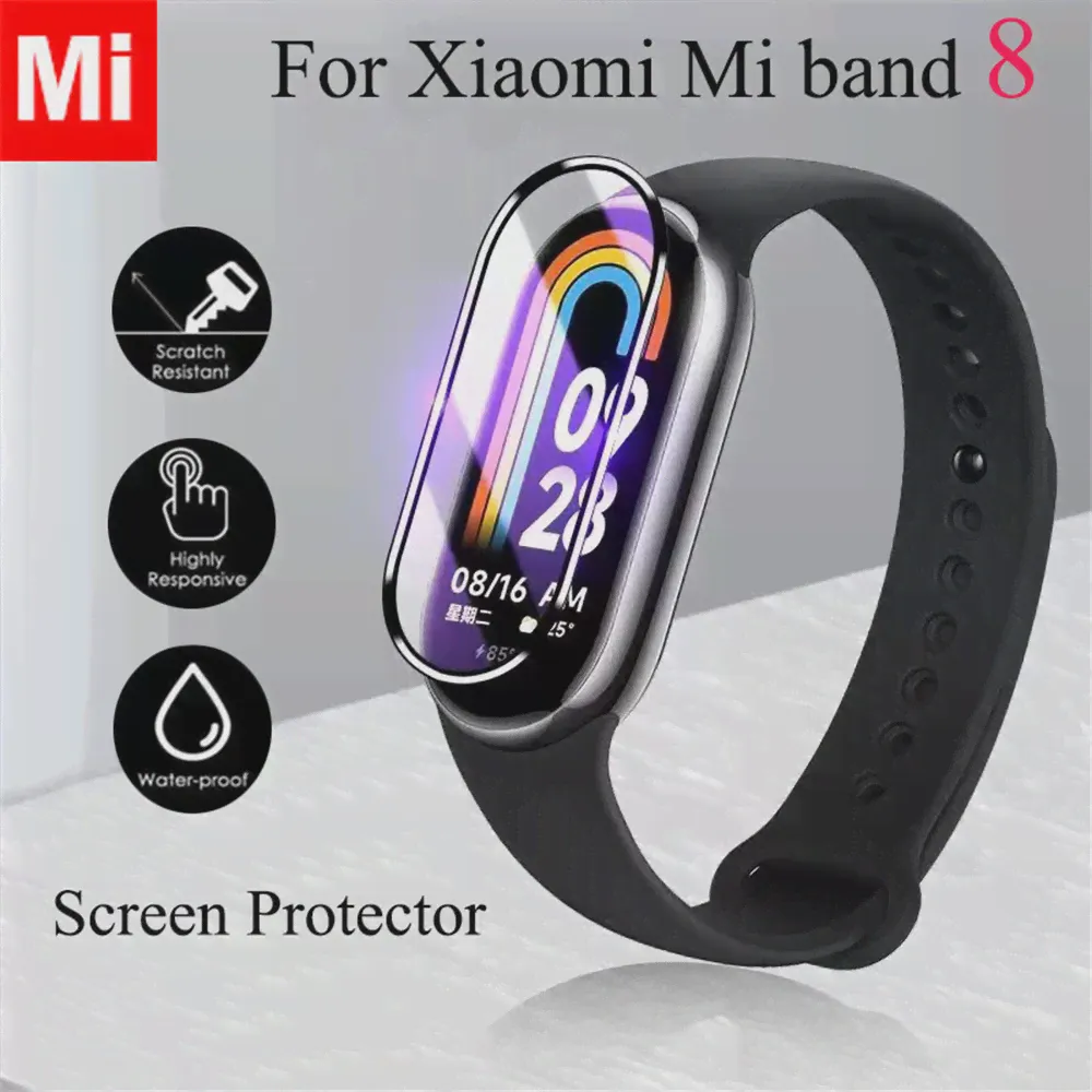 Защитная пленка для экрана Xiaomi Mi band 8, защитная пленка для Mi Band 8, мягкое стекло из ТПУ на аксессуары Mi Band8