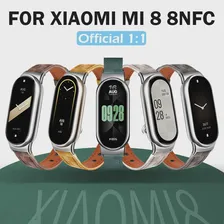 Оригинальный ремешок для браслета Xiaomi Mi Band 8 Модный кожаный сменный браслет Miband 8 NFC Correa Mi Band 8 Холщовые ремешки