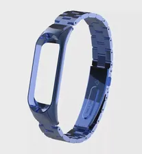 Металлический ремешок для Xiaomi Mi Band 4 (Синий)