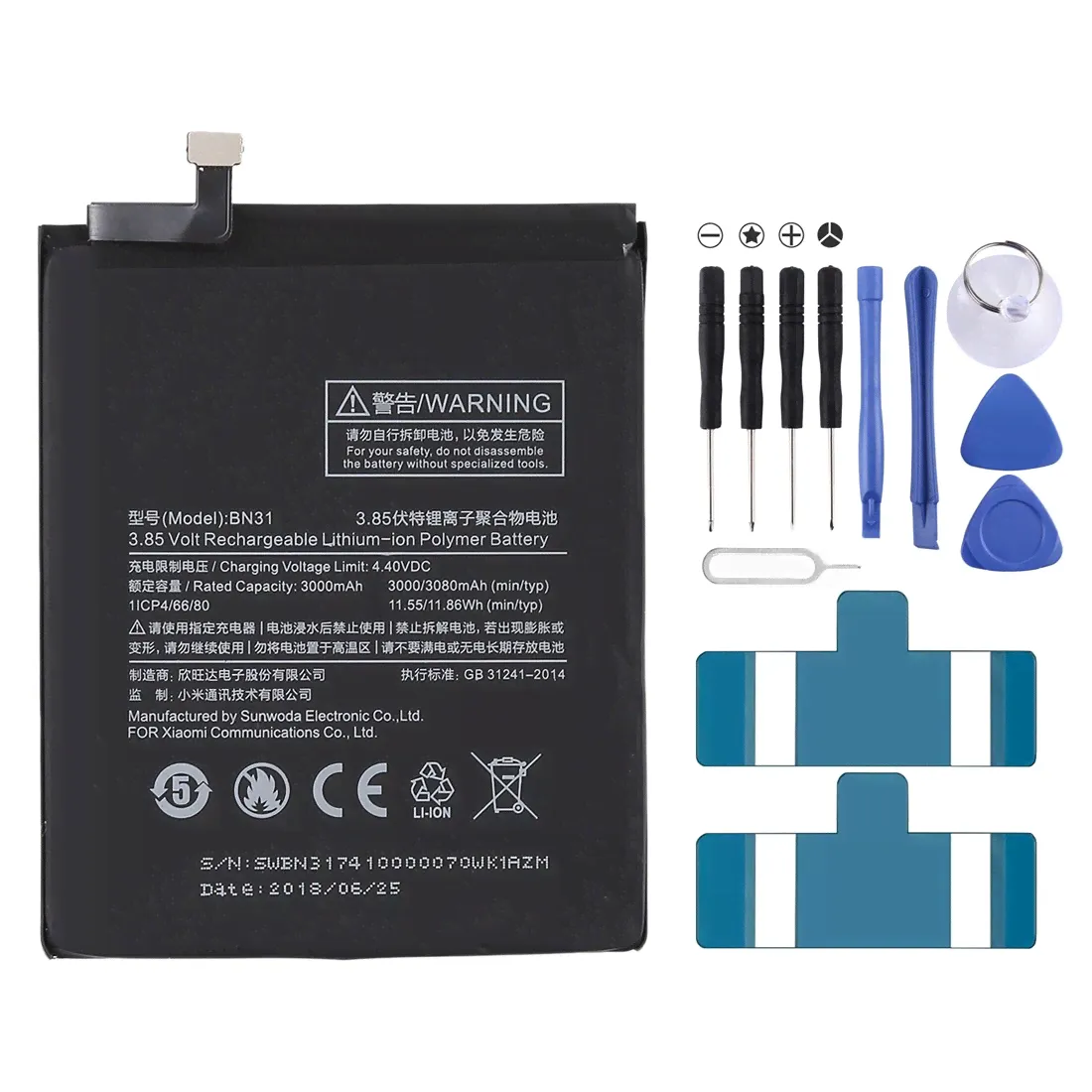 3000mAh Li-Polymer Battery BN31 for Xiaomi Mi 5X / Note 5A-0