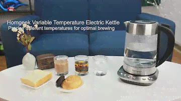 Homgeek Electric Kettle Glass with Variable Temperature Control Auto Power Off Function