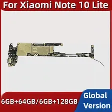 Оригинальная Материнская плата Для Xiaomi Mi Note 10 Lite Note10Lite Материнская плата 64 ГБ 128 ГБ Основные платы Логическая пластина Полностью Протестирована